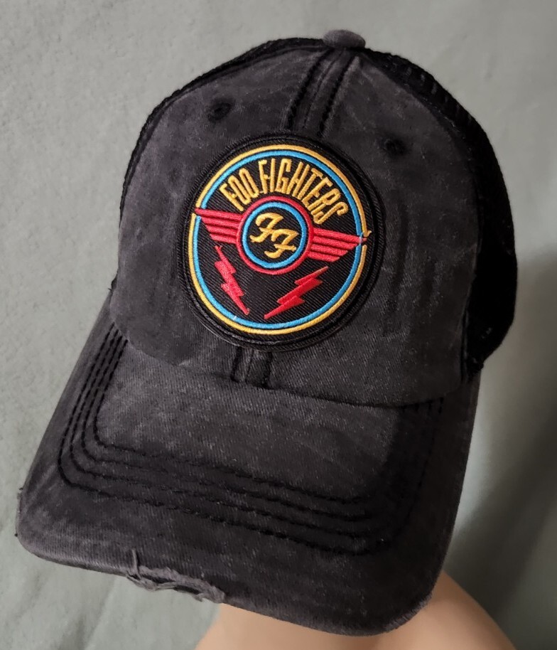 Foo Fighters Distressed Black Mesh Vintaged Trucker FOO FIGHTERS Hat