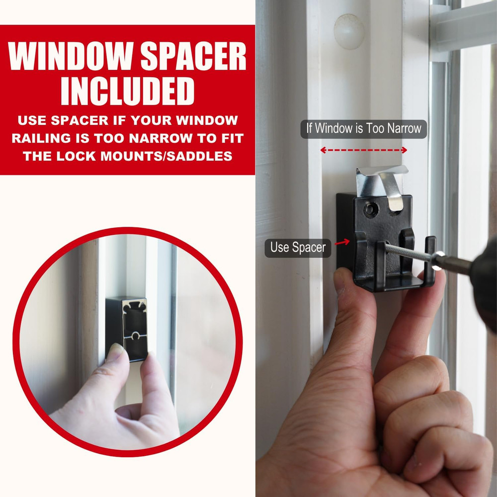 Window Security Bar - Easy Install for Horizontal/Vertical Windows - Adjustable