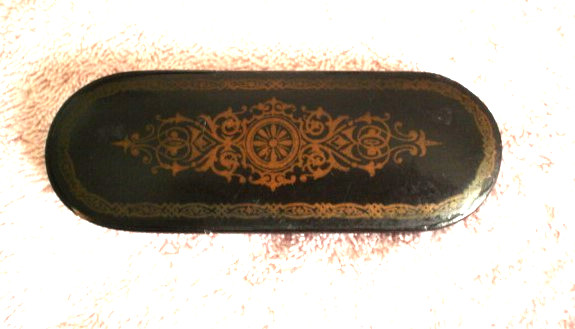 Lovely Antique Black Lacquer Eyeglass Case