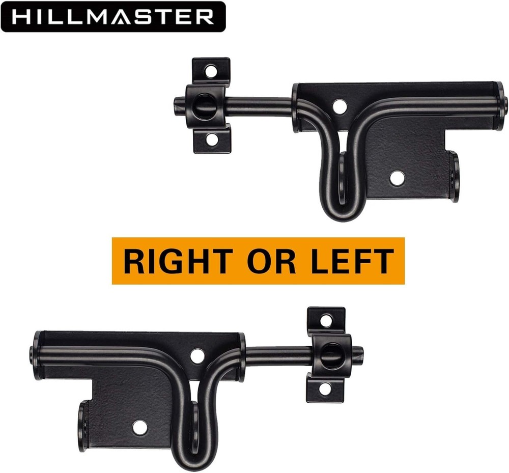 Secure and Durable Slide Bolt Gate Lock - Black, 2 Pack with Upgraded Screws