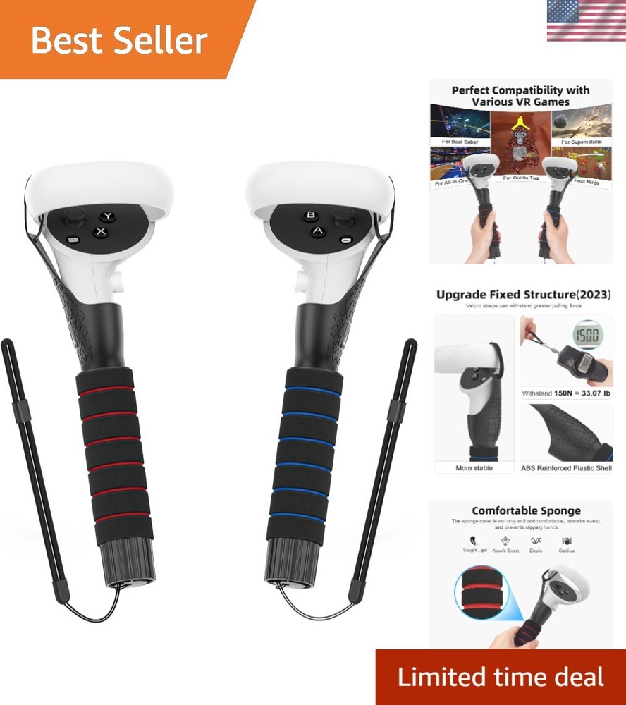 VR Handle Attachments for Oculus Quest 2 - Extended Grip for Ultimate Gaming