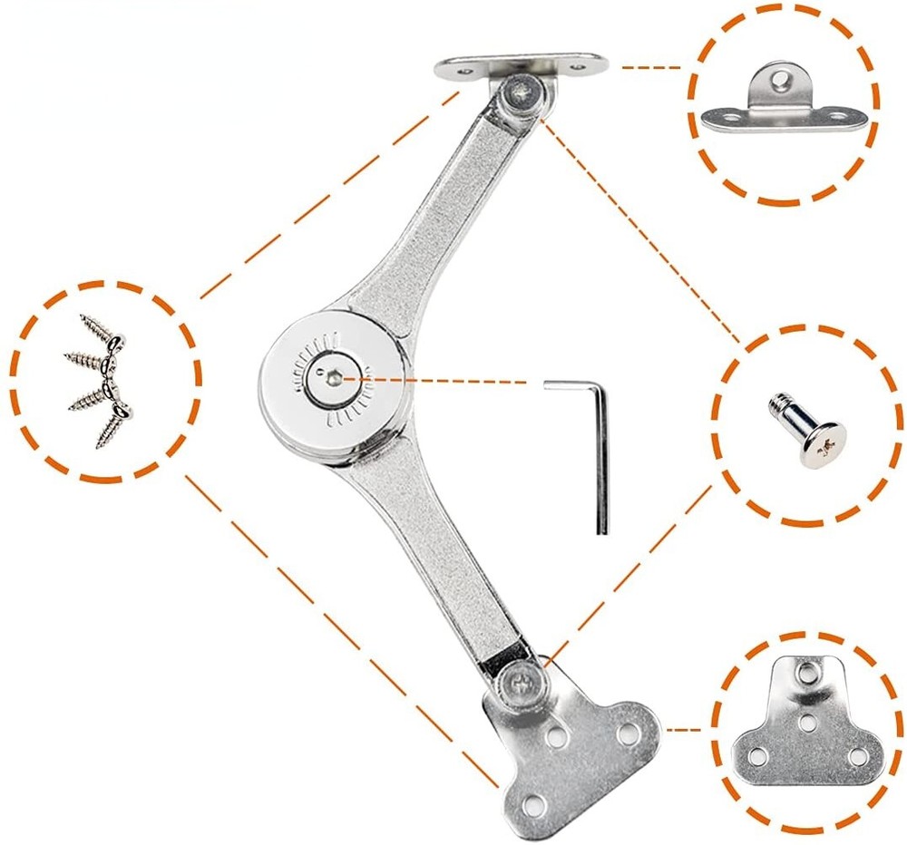 2Pcs Lid Support Hinge Random Angle Lid Stays Toy Box Hinges Soft Close