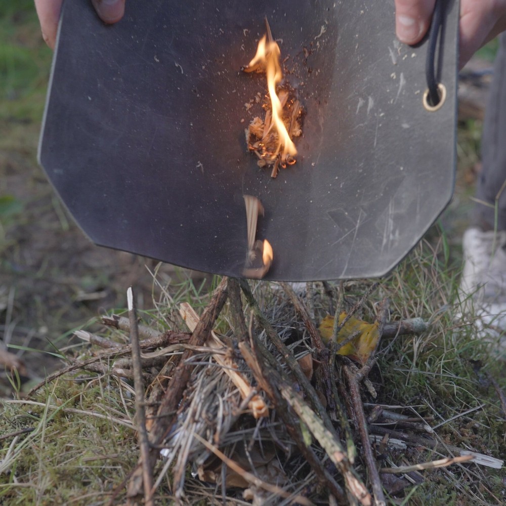 Forest Fundamentals™ Artisan Fire Mat | Handmade Genuine Leather | Fire-lighting