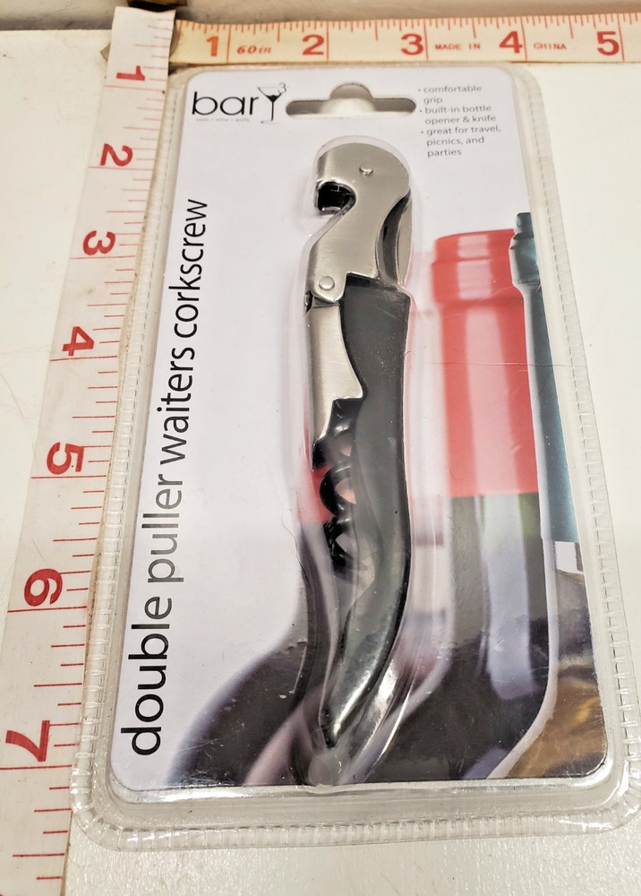 BarY3 BAR 0496, Double Puller Waiter's Friend, Corkscrew Wine Bottle Opener