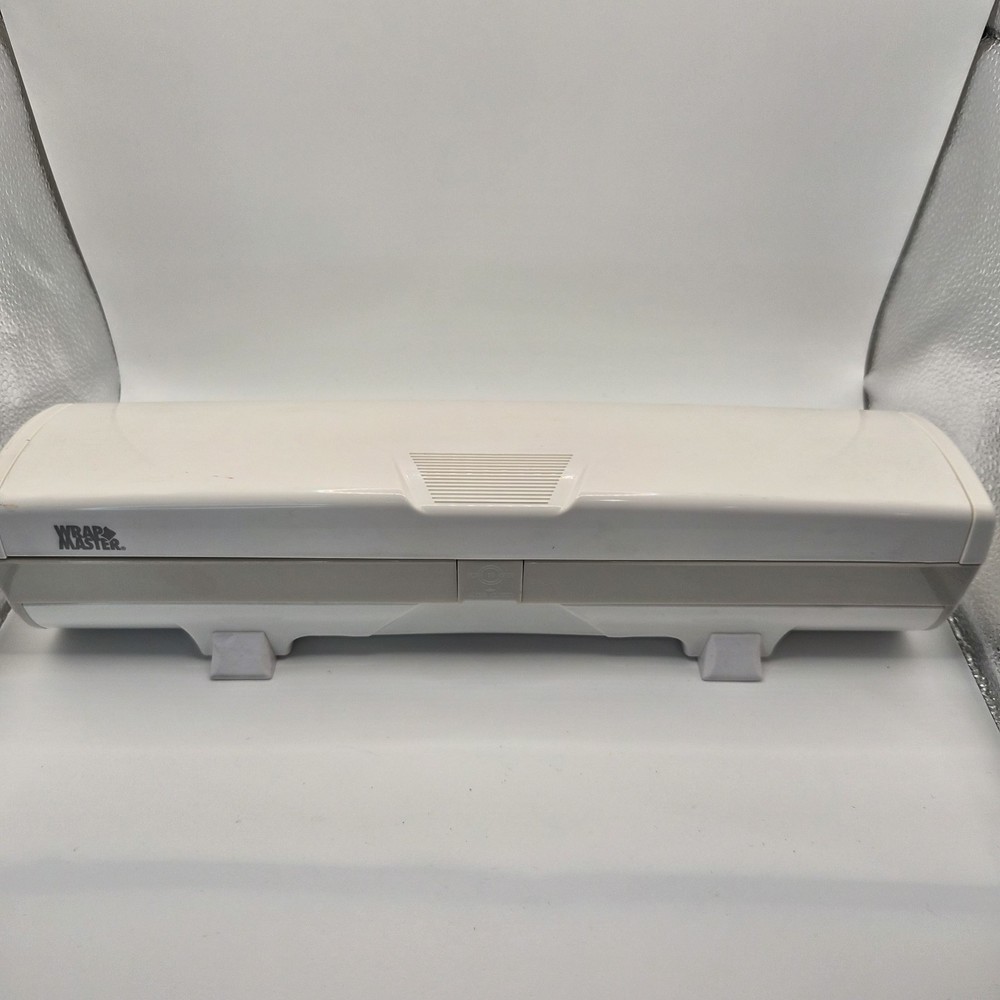 WrapMaster Foil & Plastic Sheet Dispenser Wrap Master White Blue Vintage 90s