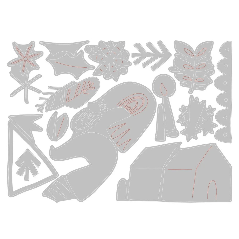 Funky Nordic Christmas Sizzix Thinlits Thin Metal Die Set Tim Holtz 665576 NEW!