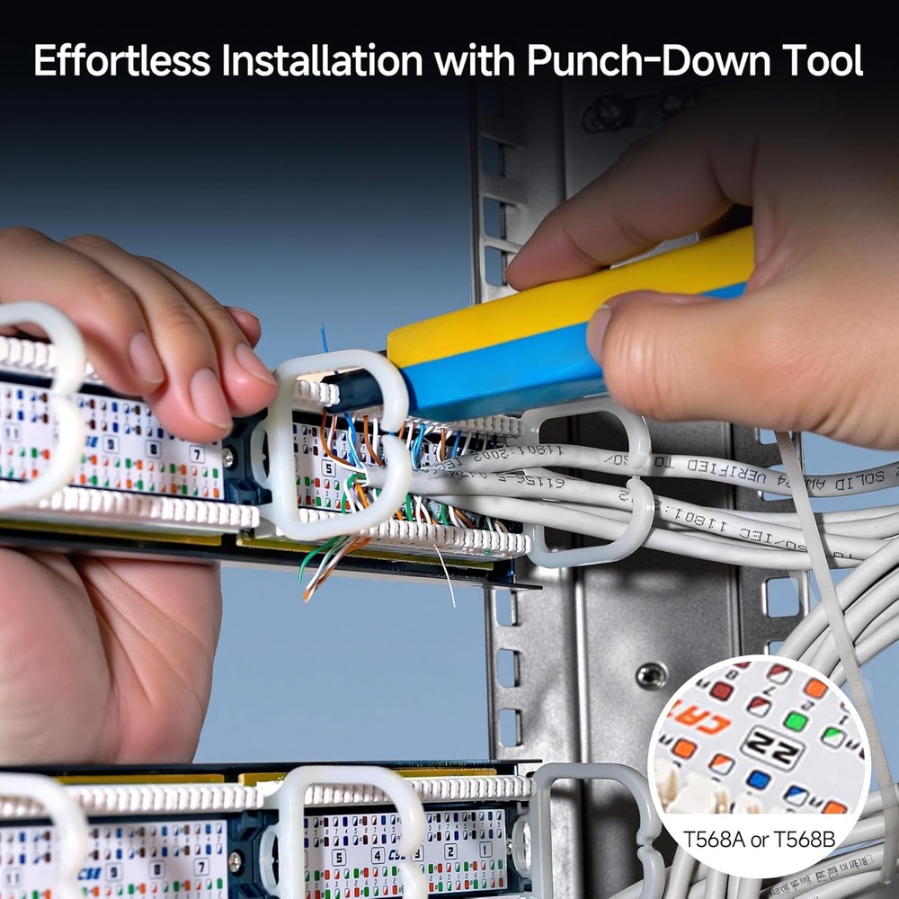 24 Port Cat6 Patch Panel Rackmount Wall Mount
