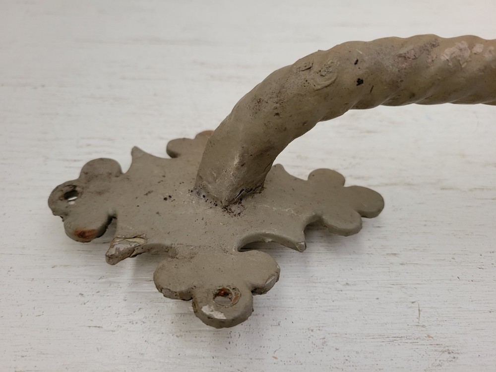 Vintage Gothic Craftsman Cast Iron Door Pull Handle Decorative