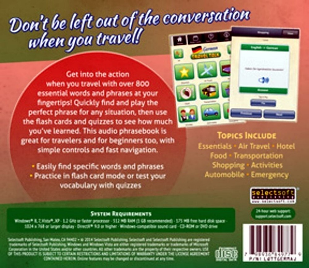 German Travel Talk Language Tutorial Learn Essentials PC Software Sealed New