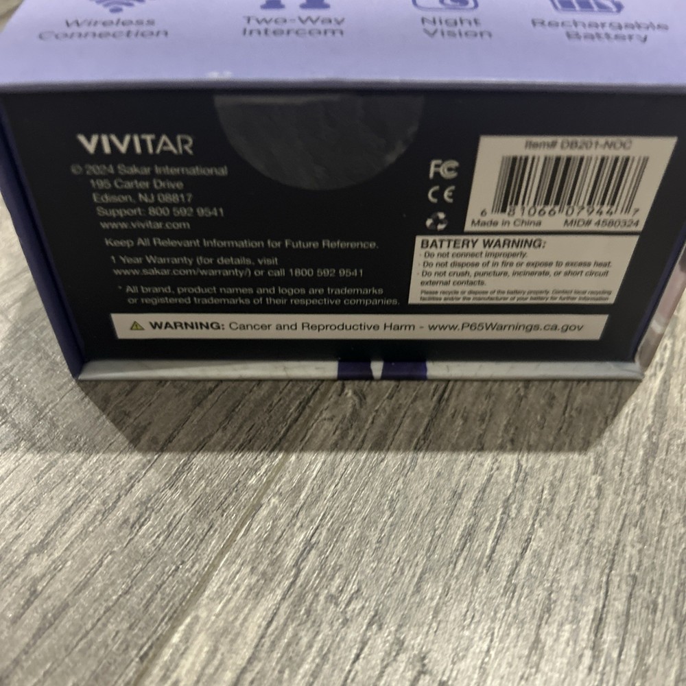 Vivitar Security Video Doorbell & Chime Kit