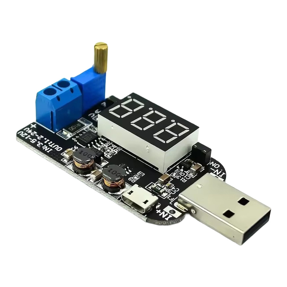 Adjustable Output Power Module USB Input 1.2V-24V with MicroUSB Compatibility