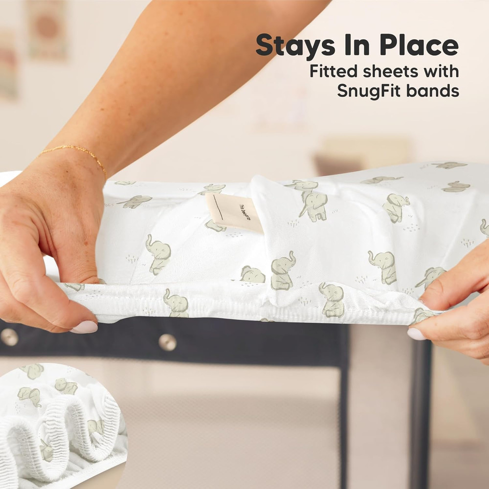 2-Pack Mini Crib Sheets Fitted - 38X26 Pack N Play Sheets for Pack and Play Matt