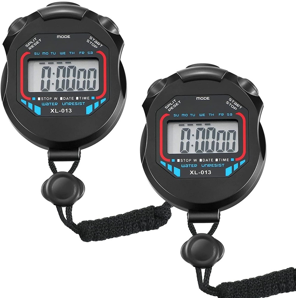 Waterproof Stopwatch Digital Handheld Multi-Function Professional Black