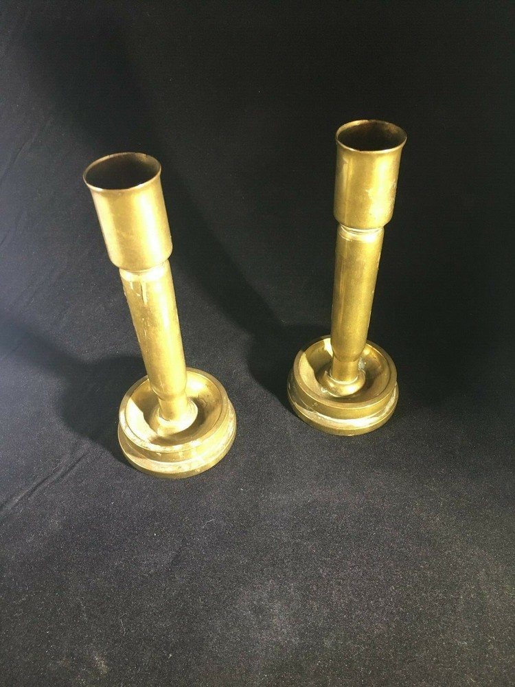 WW2 57MM Trench Art Candlestick Holders
