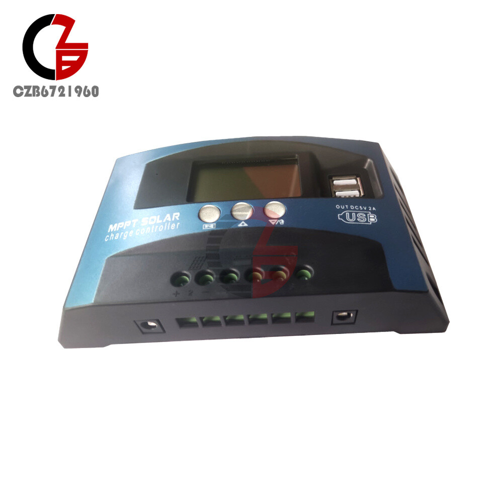 12V 24V MPPT DC Solar Charging Controller Dual USB LCD Screen 30A/40A/60A/80A