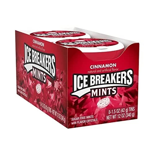 Ice Breakers Sugar Free Mints, Cinnamon, 1.5 Ounce (Pack of 8)