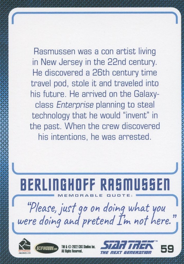 Star Trek The Next Generation A&I #59 Berlinghoff Rasmussen ALL 9 Variations