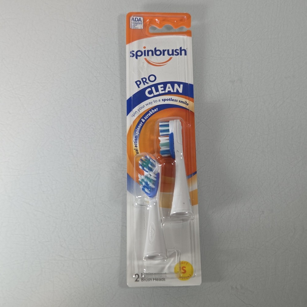 Spinbrush Pro Clean Replacement Brush Heads Soft Bristles 2-Pack