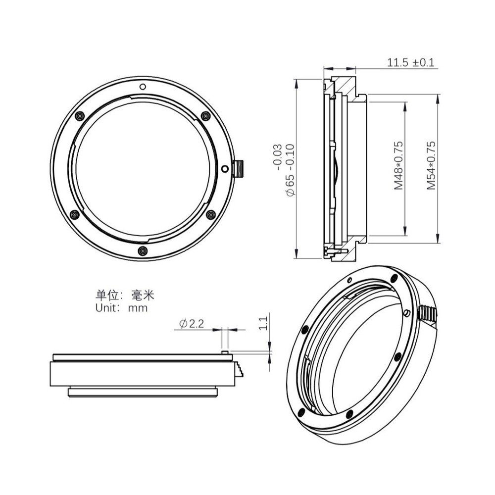 ZWO Canon EOS Lens Adapter for 2" Electronic Filter Wheel # EFW2-EOS