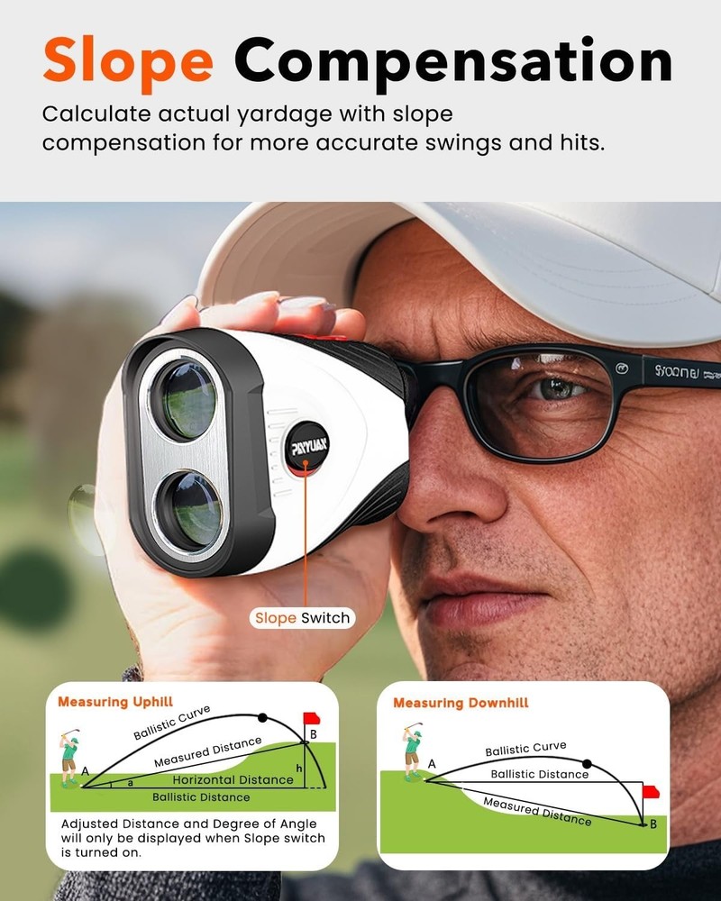 Golf Rangefinder with Continuous Scan & Slope Compensation - Accurate & Reliable