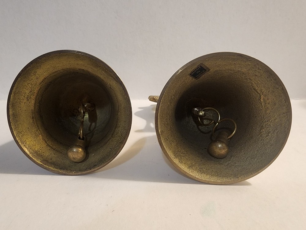 Set Of 2 Brass Reindeer Bells