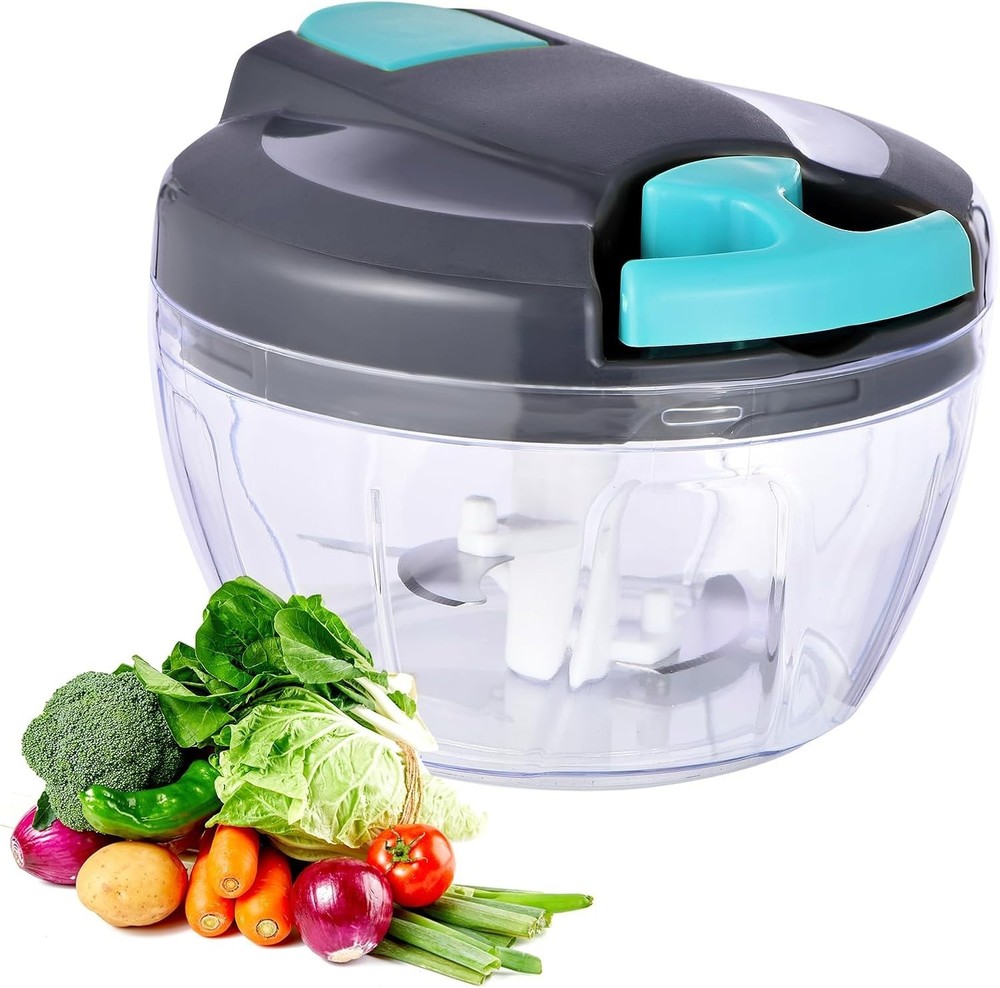 Manual Food Processor Vegetable Chopper, Portable Hand Pull String Garlic Min...