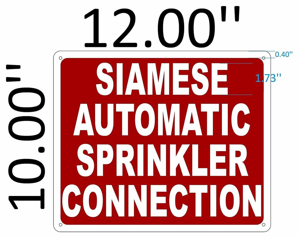AUTOMATIC SPRINKLER CONNECTION SIGN(REFLECTIVE ! ALUMINIUM-Rust Free)-REF24-1027