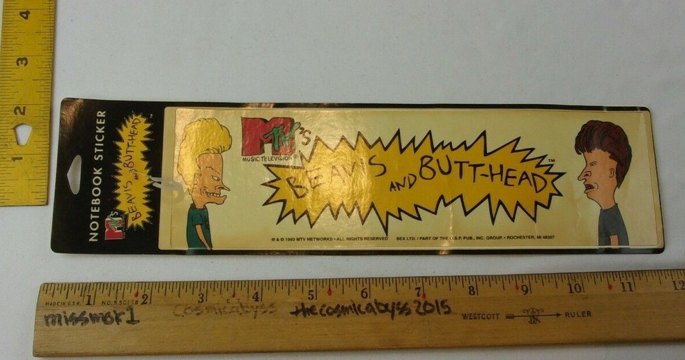 1993 Beavis and Butt-head notebook sticker NOS