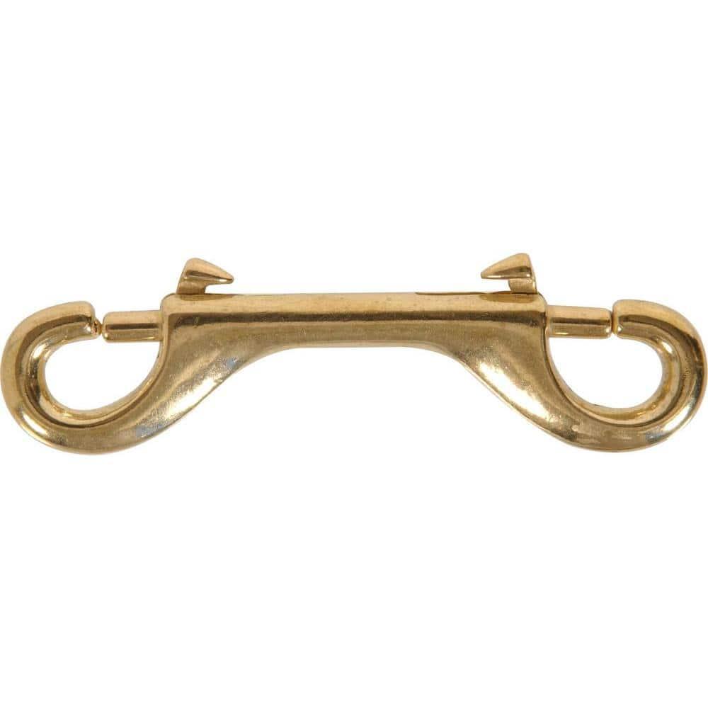 4.5" Solid Brass Double Ended Bolt Snaps - 10-Pack for Ropes & Leashes