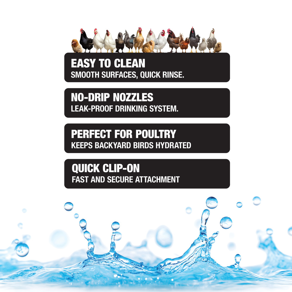1 Quart Poultry Drinker w/ Auto-Fill Cup