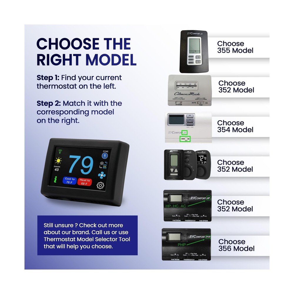 MICRO-AIR EasyTouch Digital RV Thermostat Replacement - Programmable and Reli...
