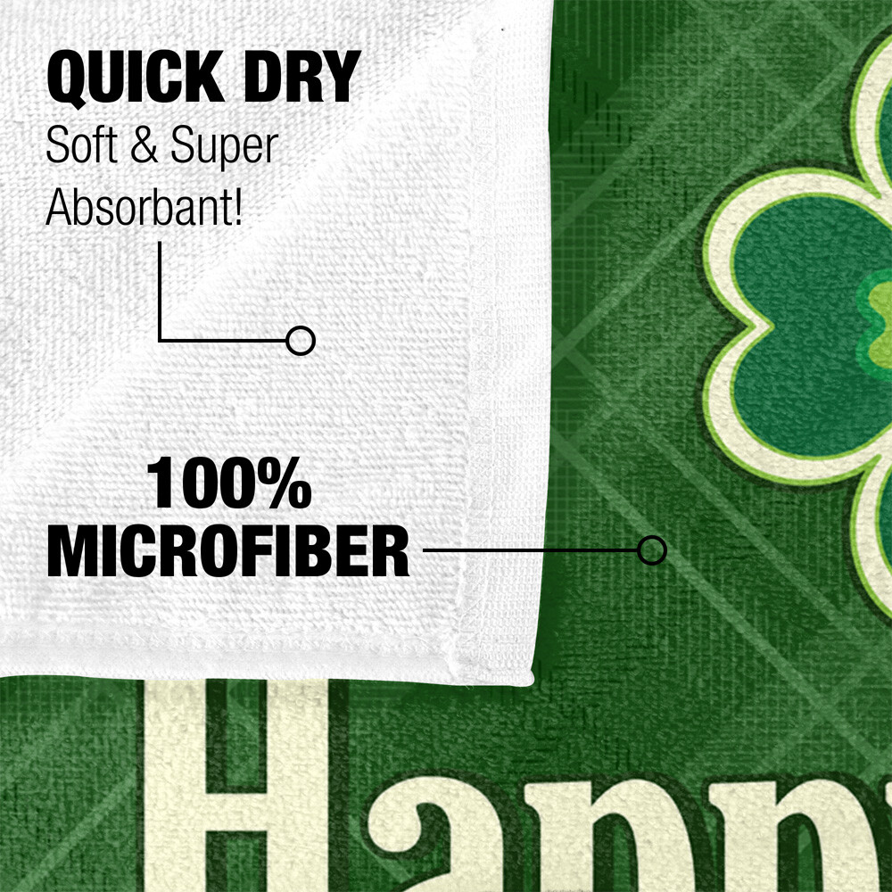 30"x60" Happy St. Patrick's Day Beach Towel Lightweight Microfiber Bath