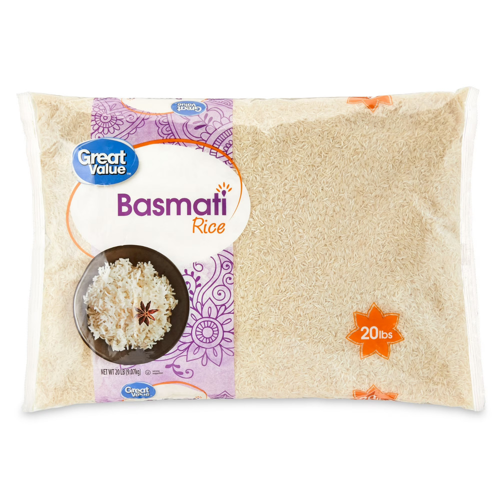 2 Packs Great Value Basmati Rice, 20 lb