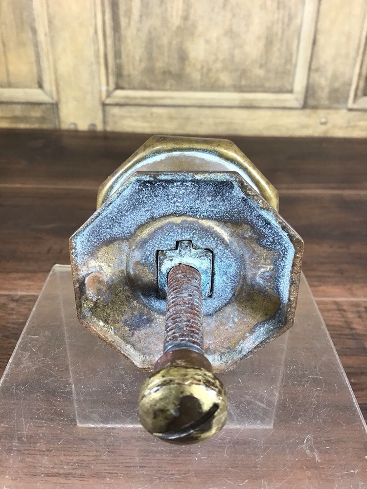 ANTIQUE BRASS OCTAGONAL FRONT DOOR KNOB / CENTRAL DOOR PULL.