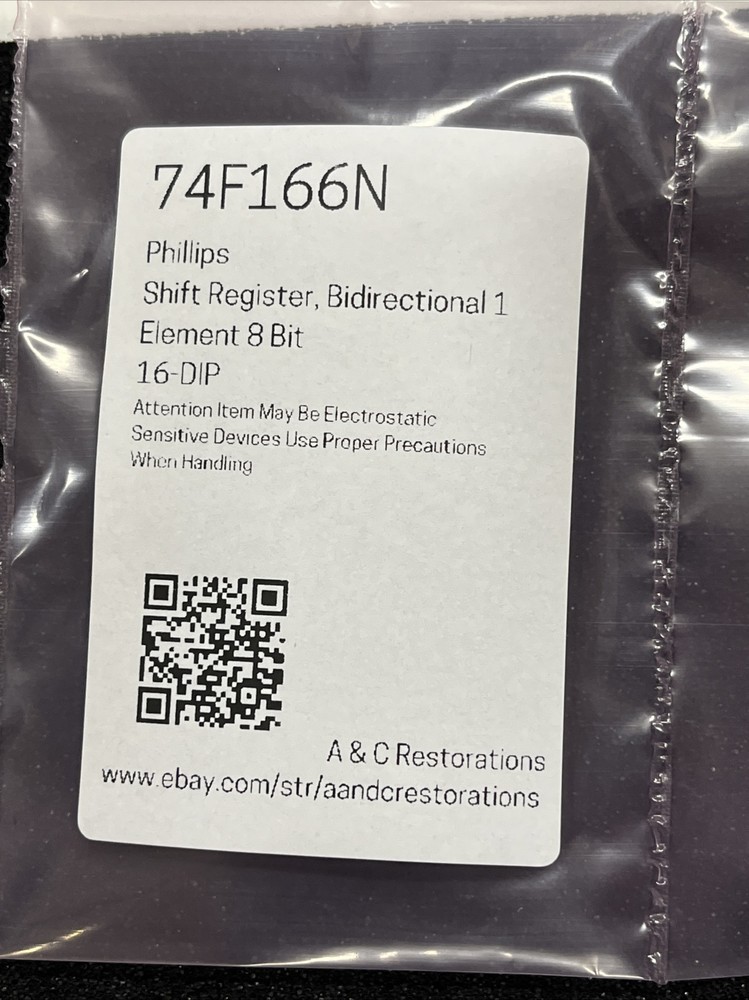 74F166N ~ Phillips ~ Shift Register, Bidirectional 1 Element 8 Bit 16-DIP