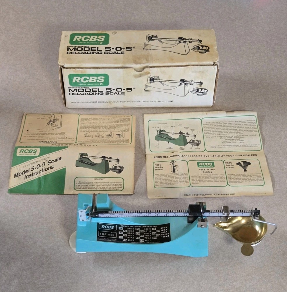 RCBS Model 5-0-5, 5•0•5, 505 Precisioneered Reloading Scale in Box
