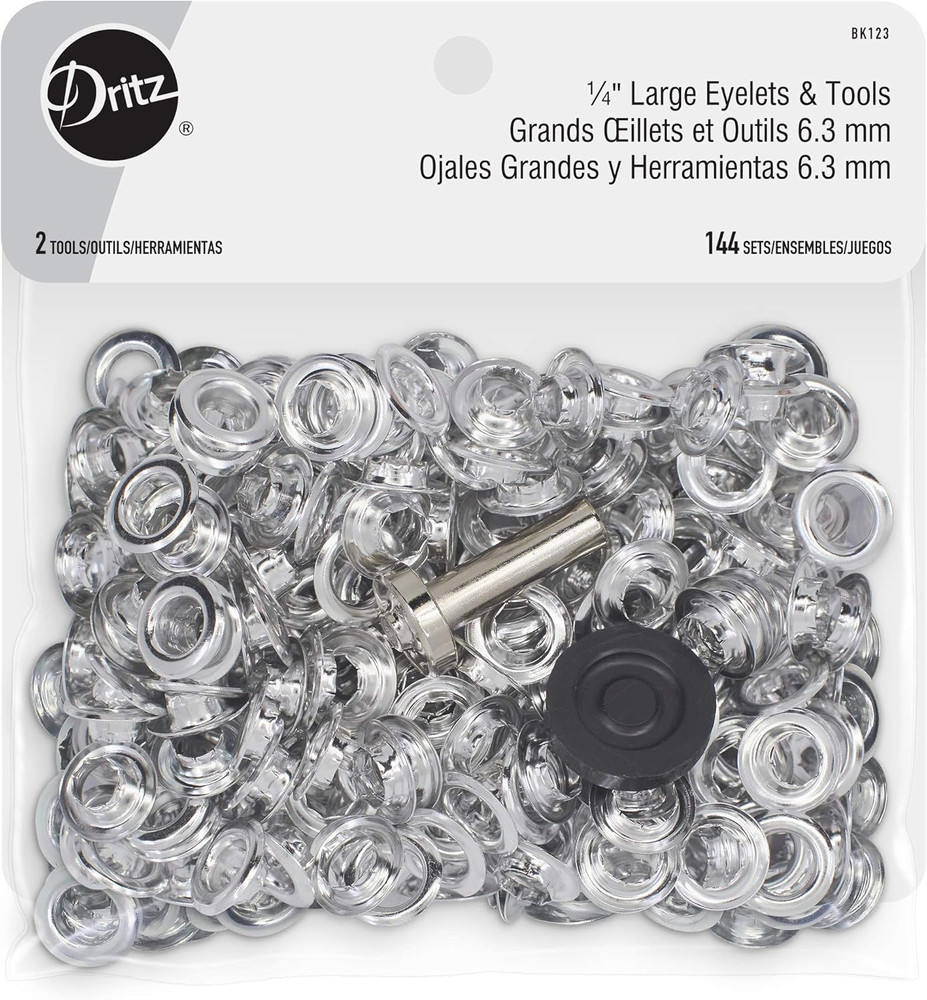 Large Eyelets 1/4In Nickel Includes Eyelets and Tools