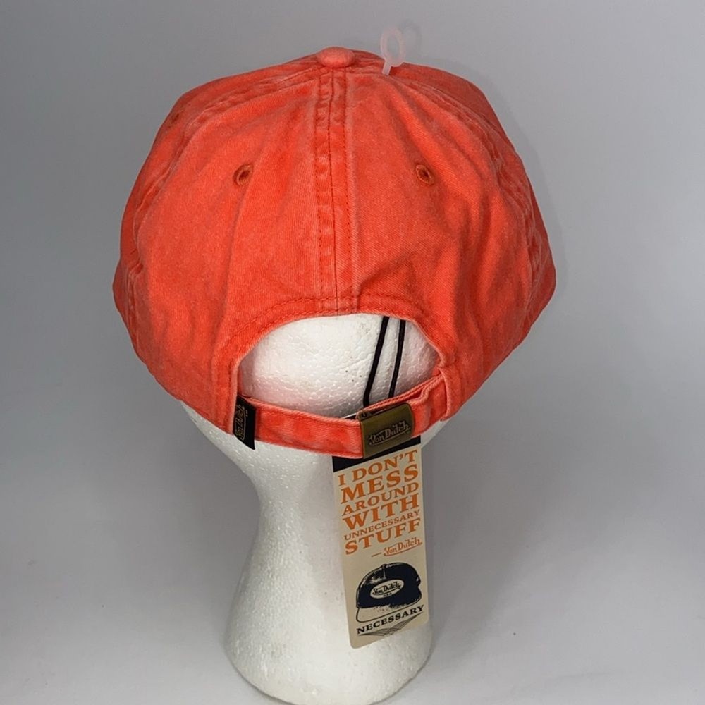 Von Dutch Twill Dad Cap Orange Strapback NWT Adjustable Baseball Hat