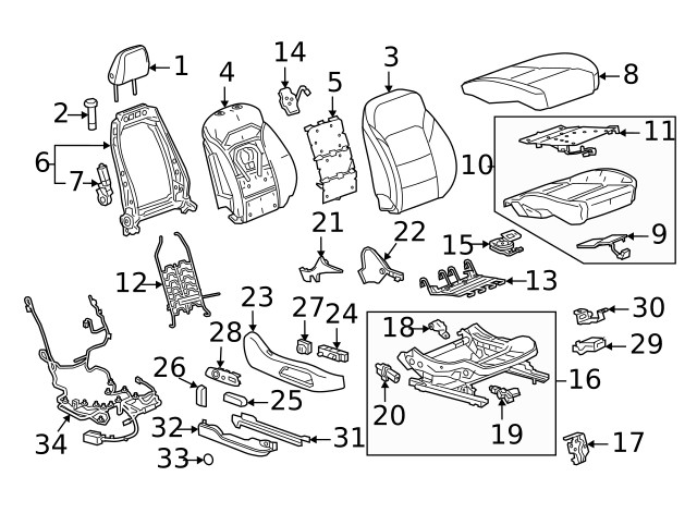 Genuine GM Front Passenger Side Seat Back Pad 84520492