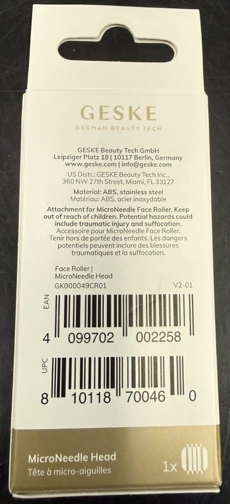 Geske Face Roller Attachment Micro-Needle Head New!