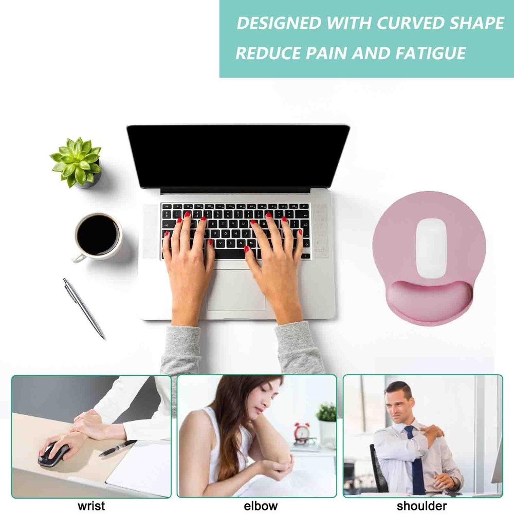 Mouse Pad with Wrist Support, 2 Pack Ergonomic Mouse Pad with Memory Foam Wri...