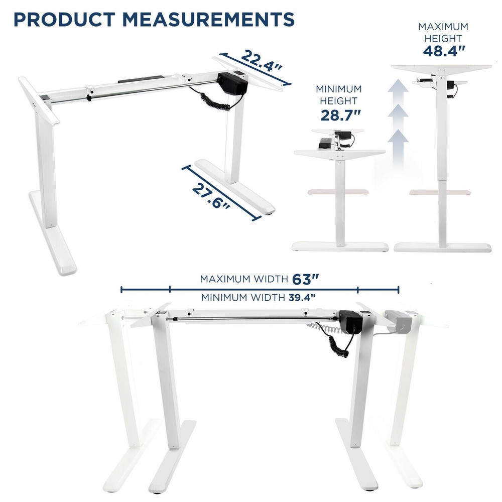 Mount-It! Electric Standing Desk Frame | White, Open Box
