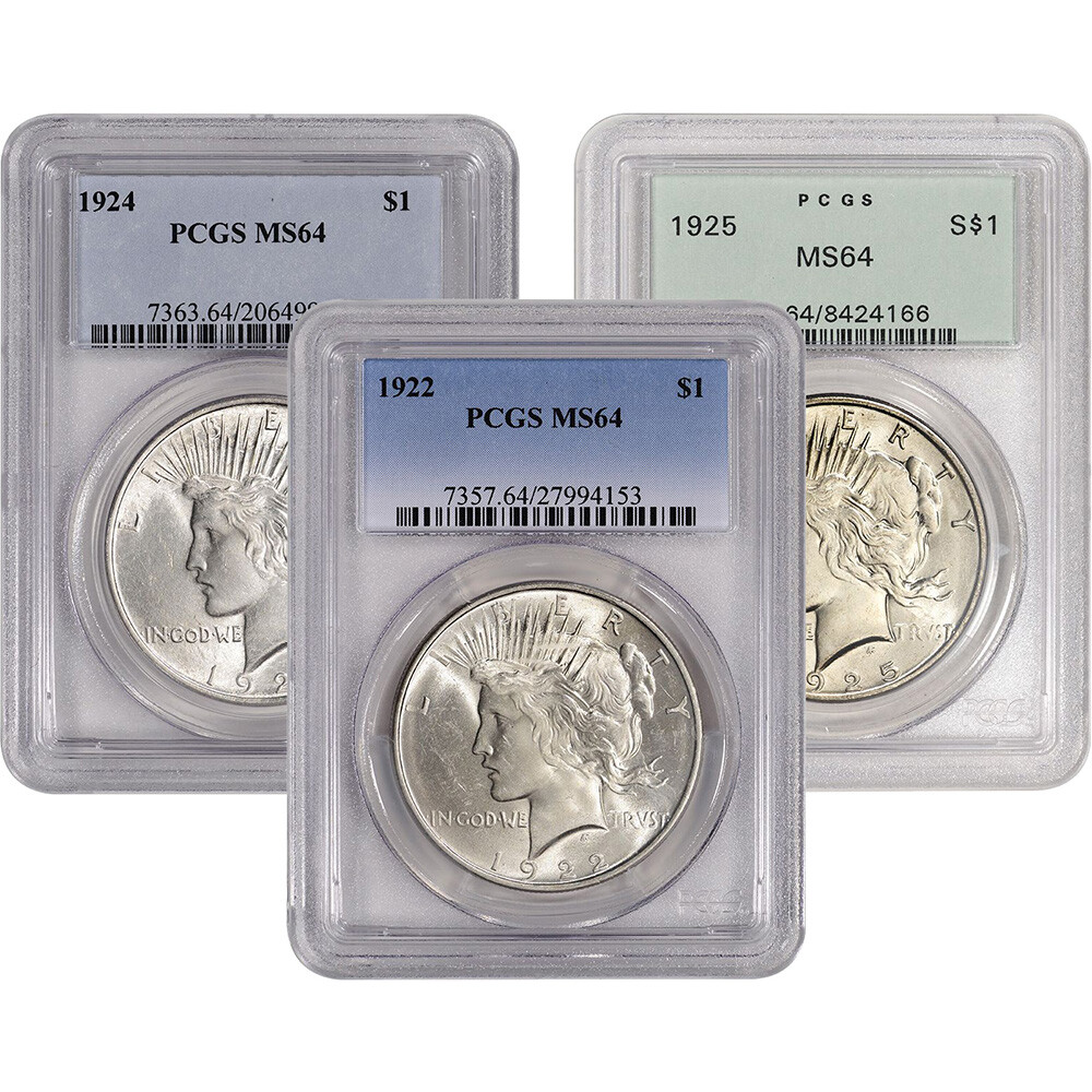 US Peace Silver Dollar - PCGS MS64 - Random Date and Label