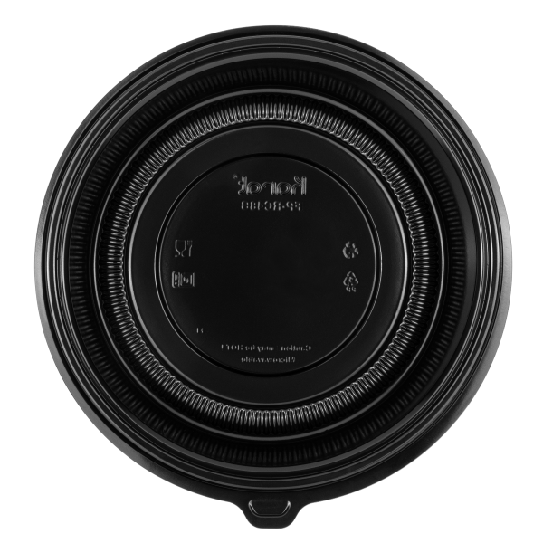 Karat 48 oz. PP Round Microwaveable Container, Black - 150ct, FP-RC48B