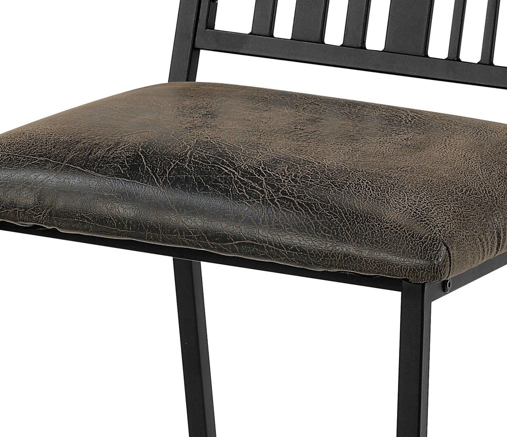 Brown and Black Slat Back Side Chair