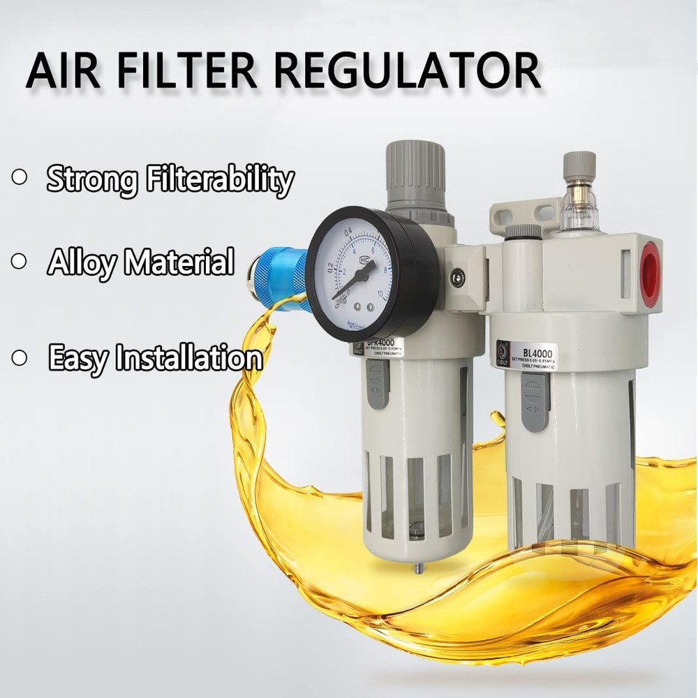 1/2 NPT Compressed Air Filter Regulator Lubricator Combo,Air Tool Compressor