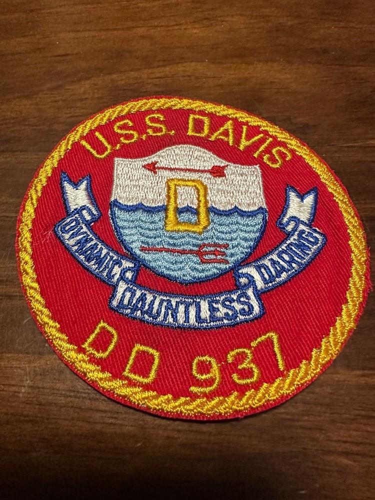Vintage US Navy USS Davis DD-937 Ship Patch