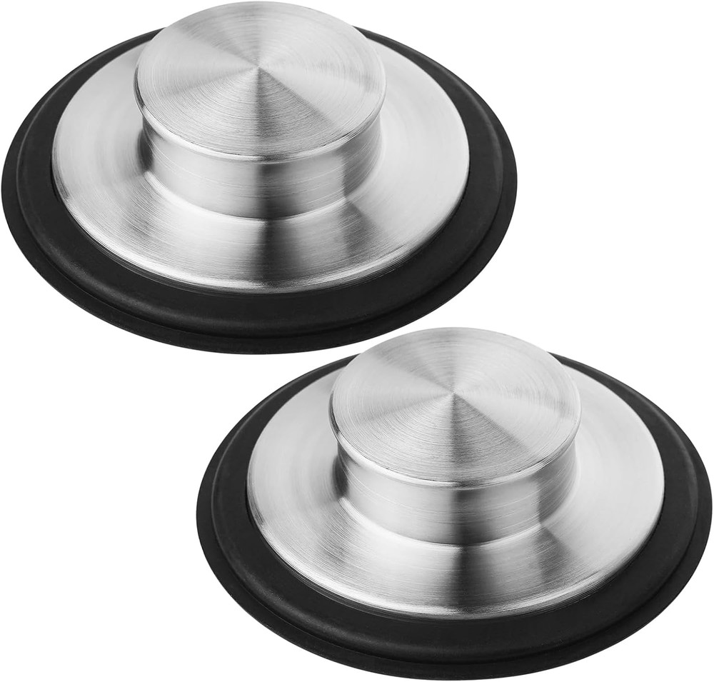 Kitchen Sink Drain Stopper Cover, 2PCS Stainless Steel Garbage Disposal Stopper