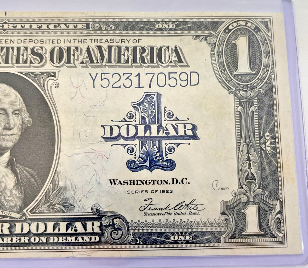 1923 Large $1 Dollar Silver Certificate Note Horse Blanket Uncirculated
