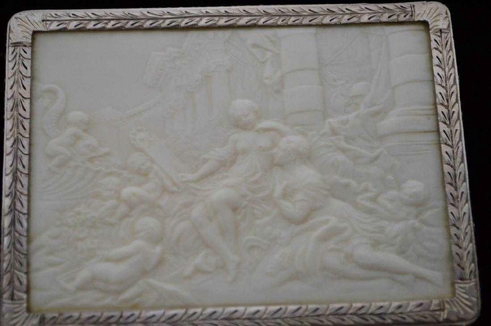 Fine Antique French Silver Frame Cigarette Box.
